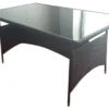 Havebord sort polyrattan 150x90x74cm