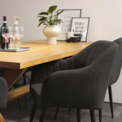 Helle stof mørkegrå/sort