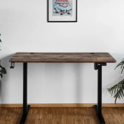 Hæve sænkebord mørkebrun 120x60cm