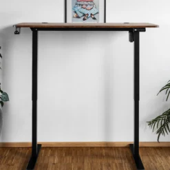 Hæve sænkebord mørkebrun 120x60cm