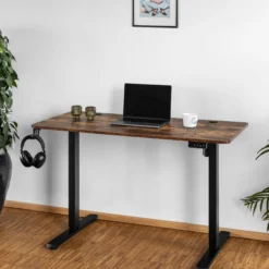 Hæve sænkebord mørkebrun 120x60cm