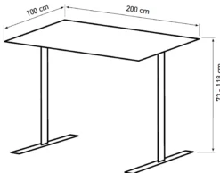 Hæve sænkebord PLUS natur 200x100cm