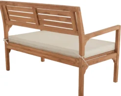 India bænk i teaktræ med hynde 120x70x89cm