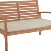 Ivory bænk i teaktræ med hynde 120x70x80cm