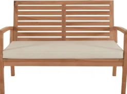 Ivory bænk i teaktræ med hynde 120x70x80cm