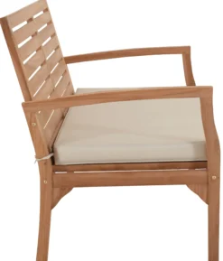 Ivory bænk i teaktræ med hynde 120x70x80cm