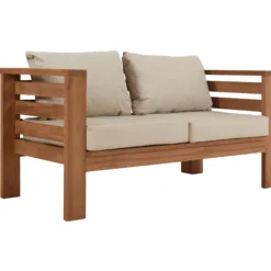 Jakarta loungesofa i teaktræ med hynder 140x70x60cm