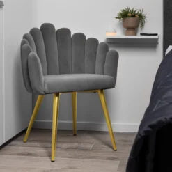 Jasmin stof grå/guld
