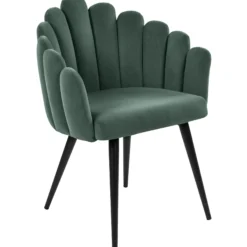 Jasmin velour mørkegrøn/sort