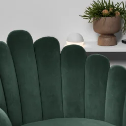 Jasmin velour mørkegrøn/sort
