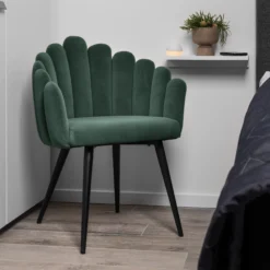 Jasmin velour mørkegrøn/sort