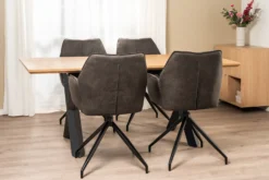 Karina med drejefunktion suede mørkegrå