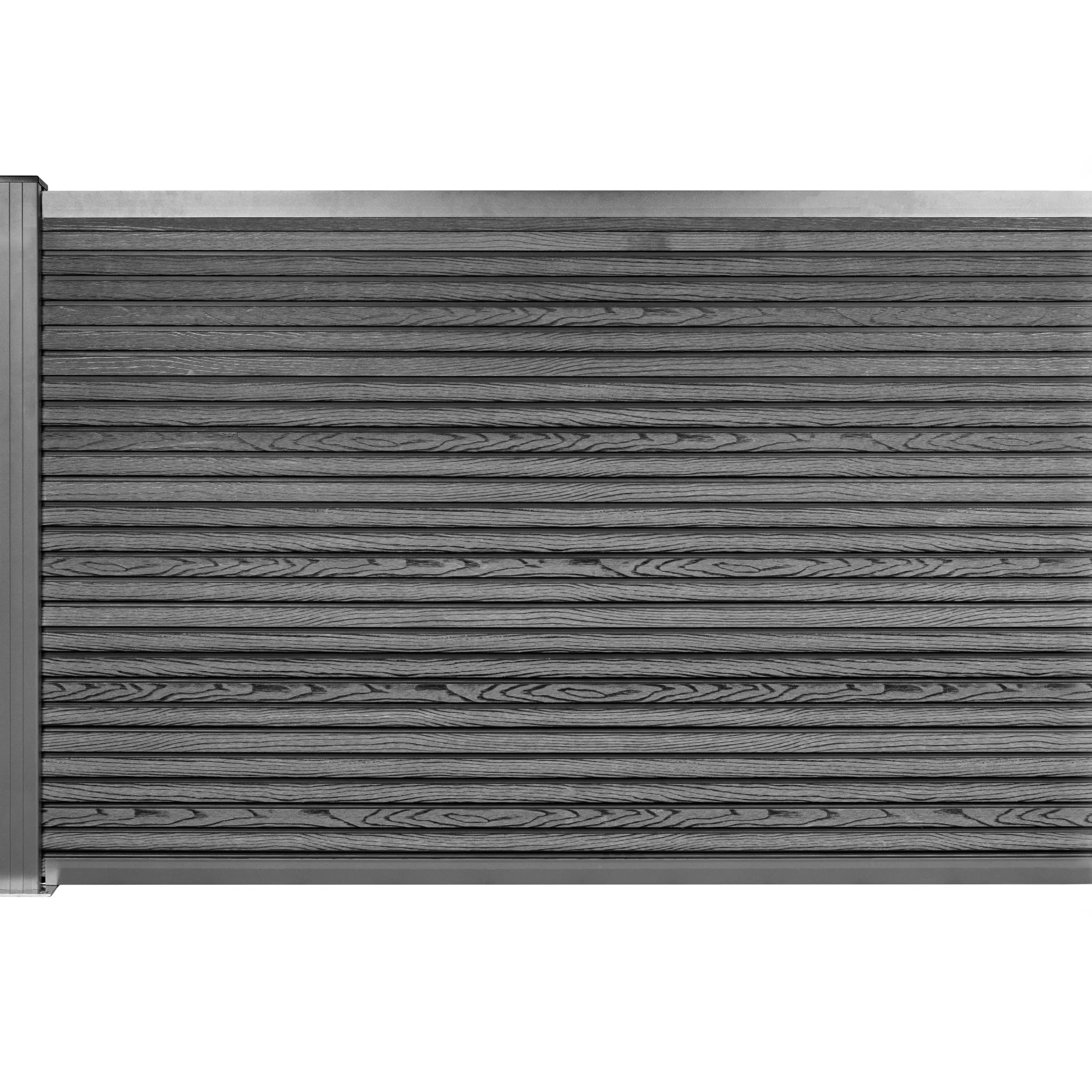 Komposithegn med 1 stolpe 113x120cm antracitgrå/grå