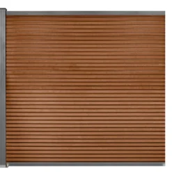 Komposithegn med 1 stolpe 173x180cm brun/grå