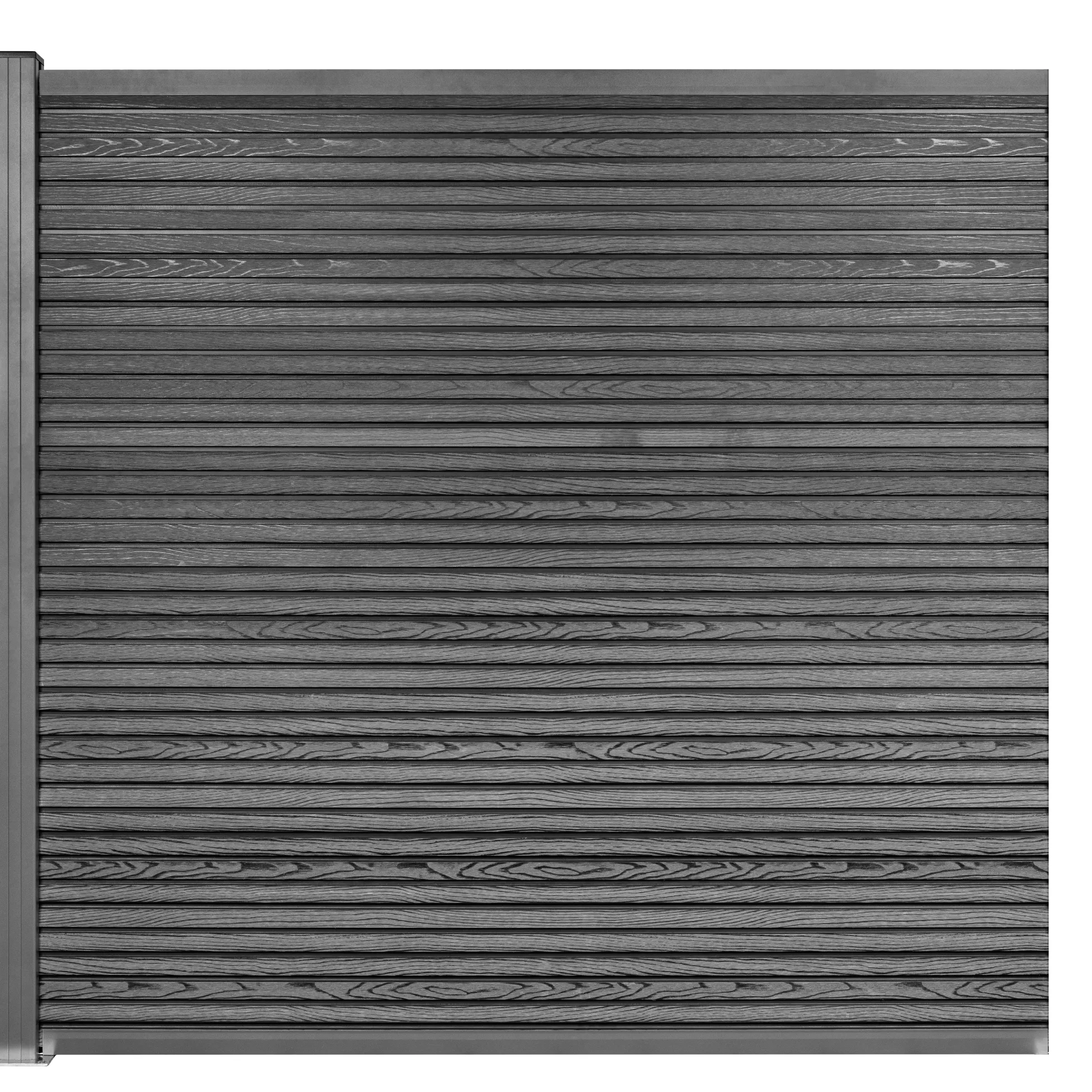 Komposithegn med 1 stolpe 173x180cm antracitgrå/grå