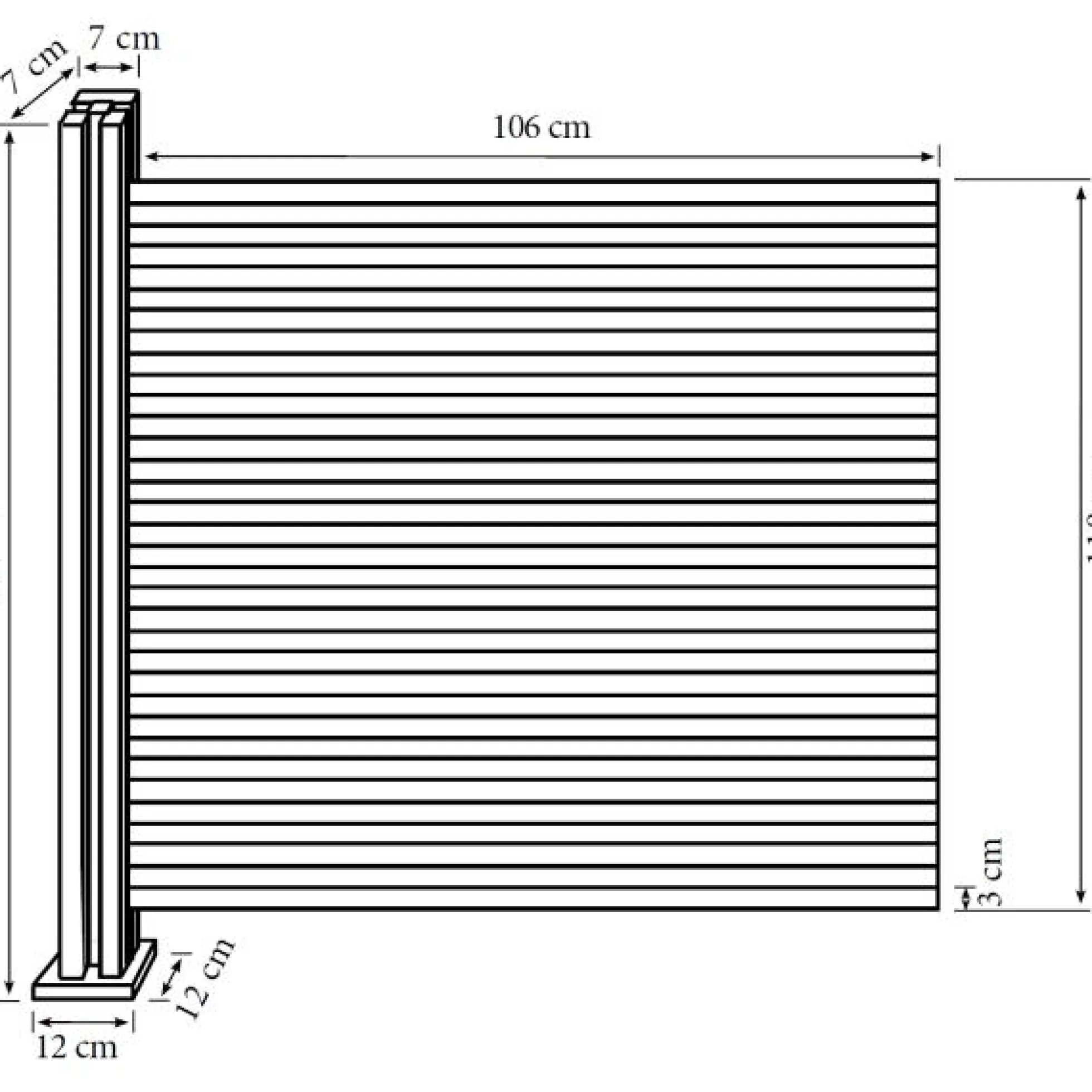 Komposithegn med 2 stolper 120cm brun/alu
