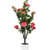 Kunstig kamelia japansk rosetræ lyserød 90 cm