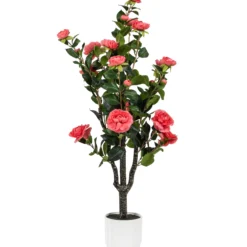 Kunstig kamelia japansk rosetræ lyserød 90 cm