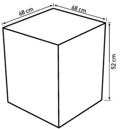 Kurv firkantet med hjul 68x68x52cm