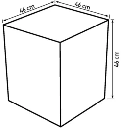 Kurv firkantet 46x46x46cm