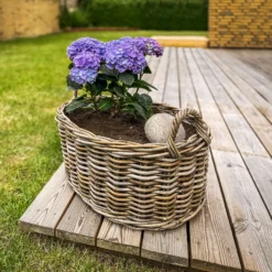 Kurv oval med håndtag 60x47x28cm