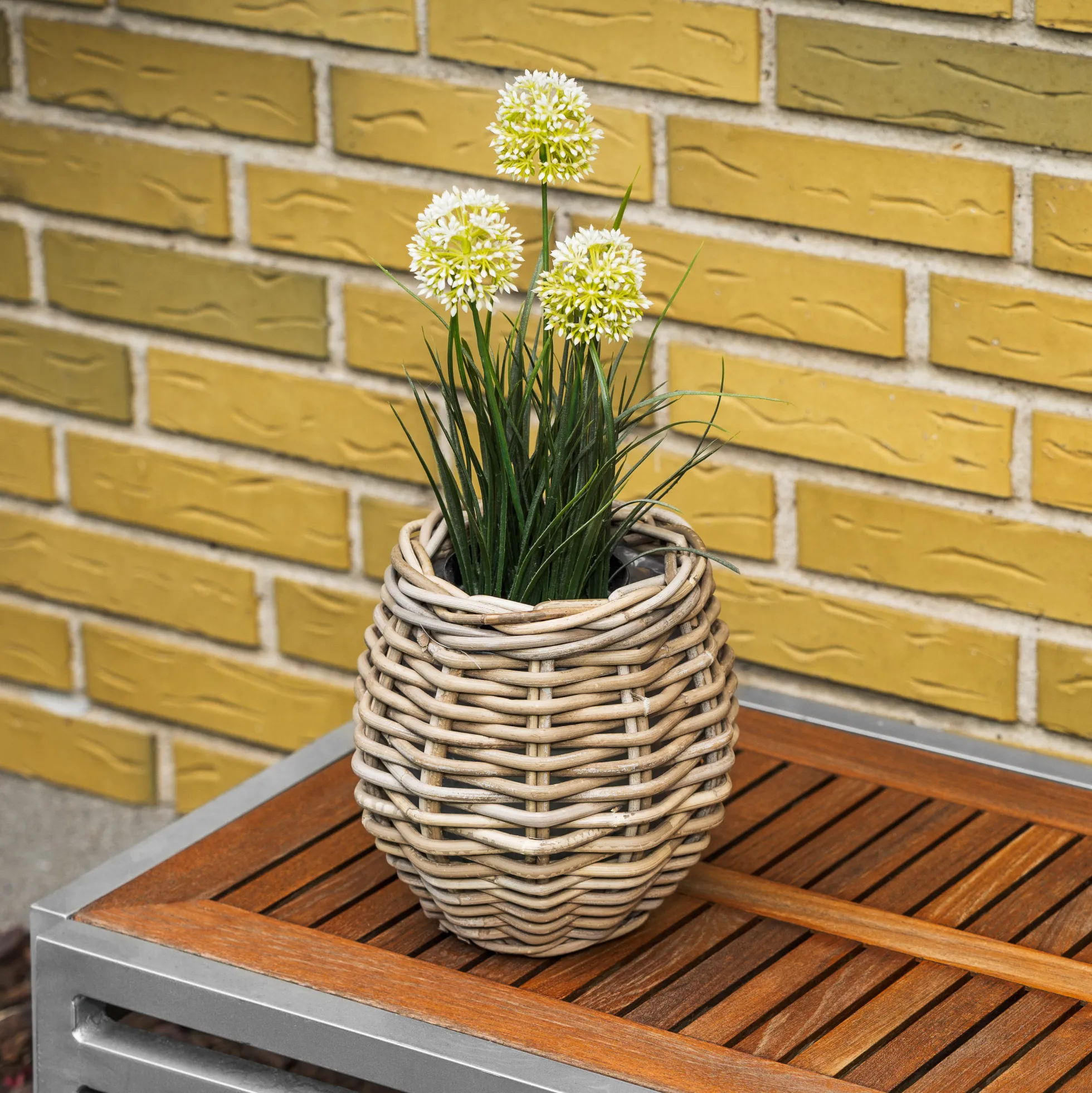 Kurv rund kubu rattan ø20x20cm