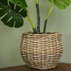 Kurv rund kubu rattan ø30x25cm