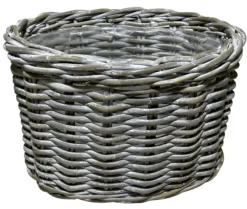 Kurvesæt oval kubu rattan grå