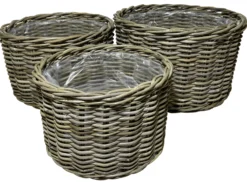 Kurvesæt rund kubu rattan natur