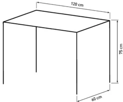 LaCroix 120x60x75cm sort/sort