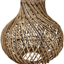 Lampeskærm oval natur kubu rattan ø38cm