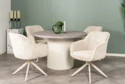 Laura med drejefunktion imiteret pels beige