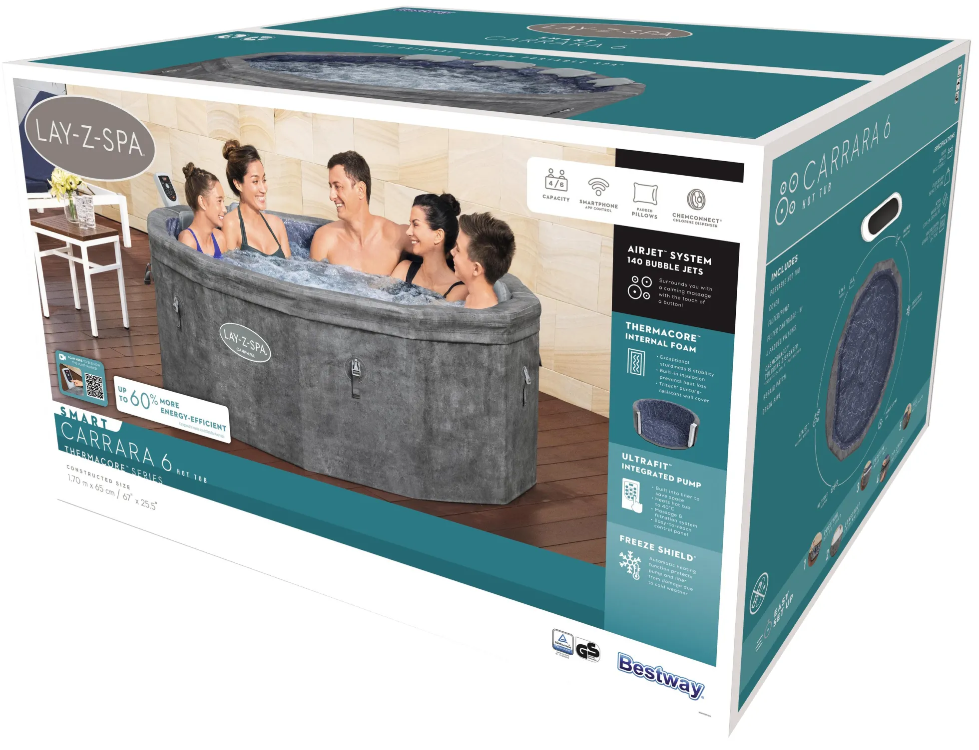 Lay-Z Spa Carrara ThermaCore Airjet