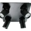 Loftlampe cylinderformet 4 spots sort