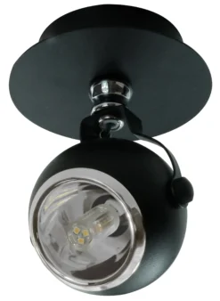 Loftlampe kugleformet 1 spot sort