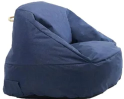 Lounge sækkestol med armlæn denim