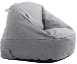 Lounge sækkestol med armlæn grå