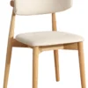 Martha velour hvid/træ natur