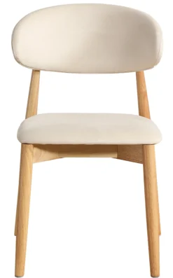 Martha velour hvid/træ natur
