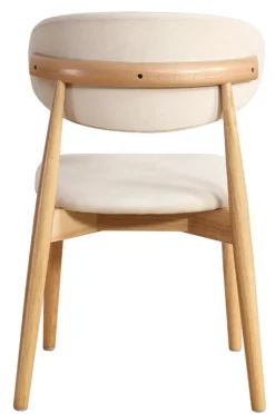 Martha velour hvid/træ natur