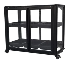 Minidrivhus med hjul sort 77,6x41,5x61cm