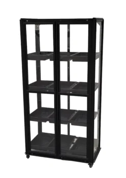 Minidrivhus med hjul sort 77,6x41,5x141cm