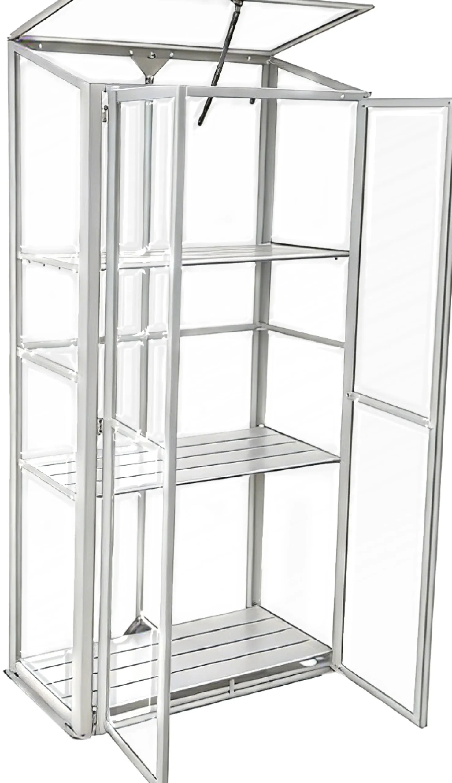 Minidrivhus poly sølv 77,6x41,5x151,1cm