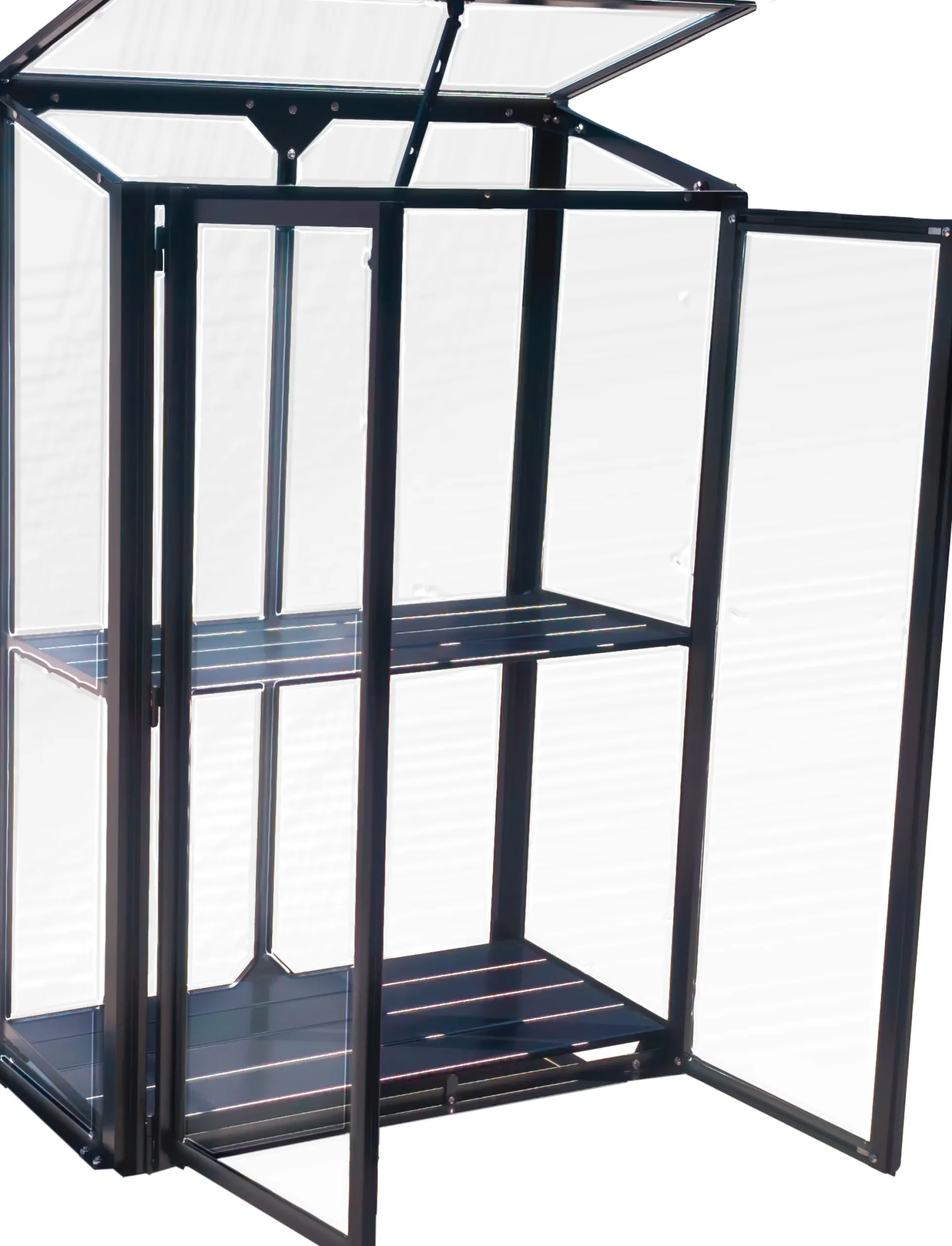 Minidrivhus poly sort 77,6x41,5x111,1cm