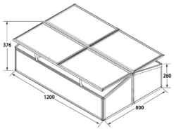 Minidrivhus sølv 120x80x37cm