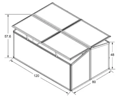 Minidrivhus sølv 120x80x57cm