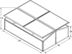 Minidrivhus sort 120x80x37cm