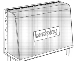 Net til fodboldmål 220x170cm.