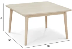 Nyborg eg hvidolieret 90x90cm