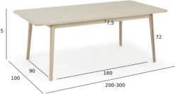 Nyborg 200x100x75cm eg hvidolieret/hvidolieret